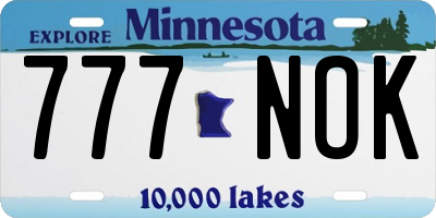 MN license plate 777NOK