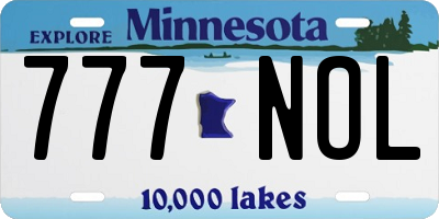 MN license plate 777NOL