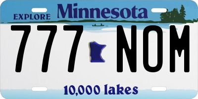 MN license plate 777NOM