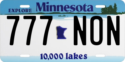 MN license plate 777NON