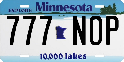 MN license plate 777NOP