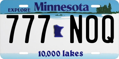 MN license plate 777NOQ