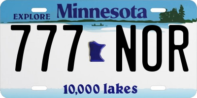 MN license plate 777NOR