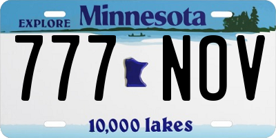 MN license plate 777NOV