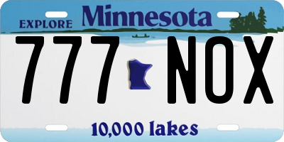 MN license plate 777NOX