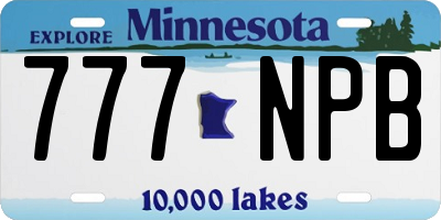 MN license plate 777NPB