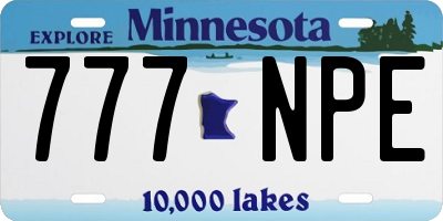 MN license plate 777NPE
