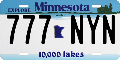 MN license plate 777NYN