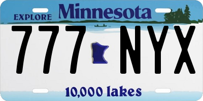 MN license plate 777NYX