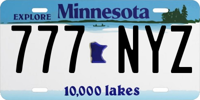 MN license plate 777NYZ