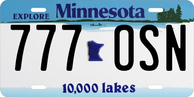 MN license plate 777OSN