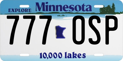MN license plate 777OSP