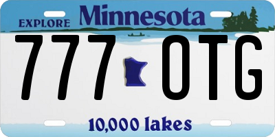 MN license plate 777OTG
