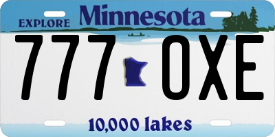 MN license plate 777OXE