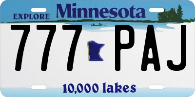 MN license plate 777PAJ