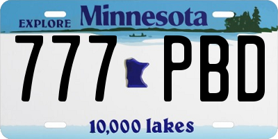 MN license plate 777PBD