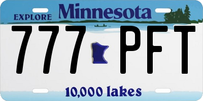 MN license plate 777PFT