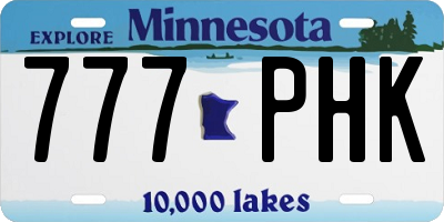 MN license plate 777PHK
