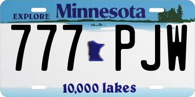 MN license plate 777PJW
