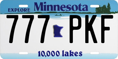 MN license plate 777PKF