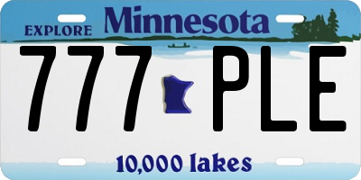 MN license plate 777PLE