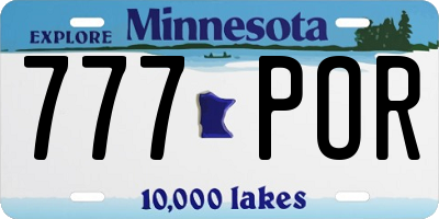 MN license plate 777POR