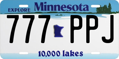 MN license plate 777PPJ