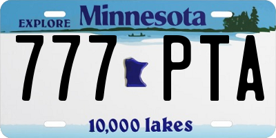 MN license plate 777PTA