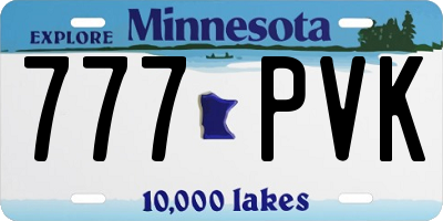 MN license plate 777PVK