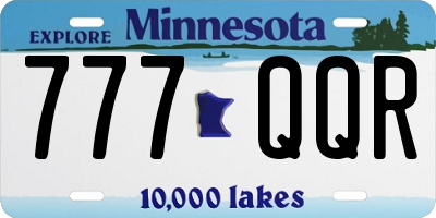 MN license plate 777QQR