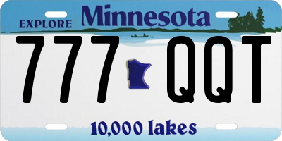 MN license plate 777QQT