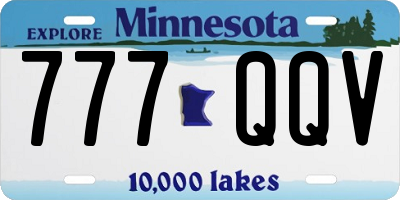 MN license plate 777QQV