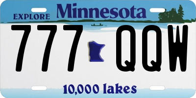 MN license plate 777QQW