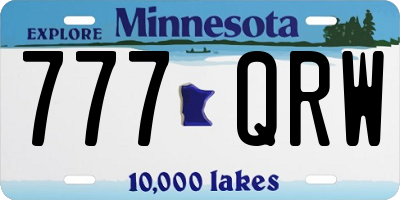 MN license plate 777QRW