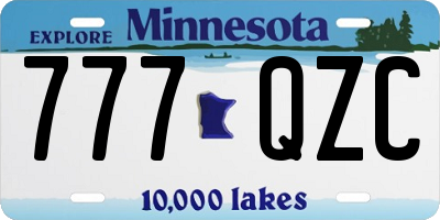 MN license plate 777QZC