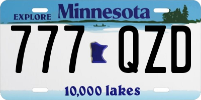 MN license plate 777QZD