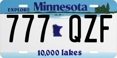 MN license plate 777QZF