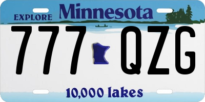 MN license plate 777QZG
