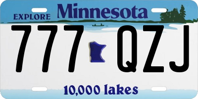 MN license plate 777QZJ