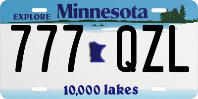 MN license plate 777QZL