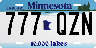 MN license plate 777QZN