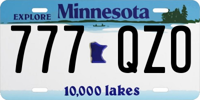 MN license plate 777QZO