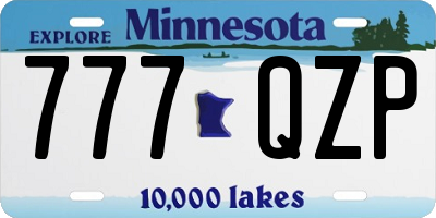 MN license plate 777QZP