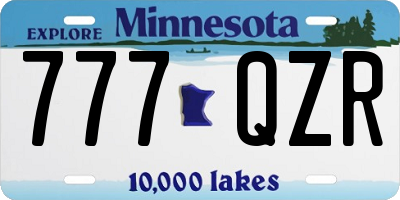 MN license plate 777QZR