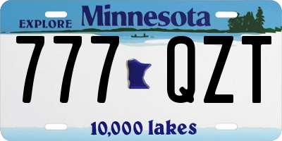 MN license plate 777QZT