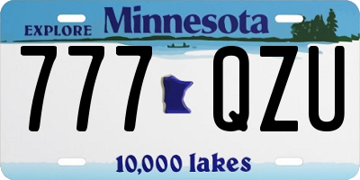 MN license plate 777QZU
