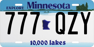 MN license plate 777QZY