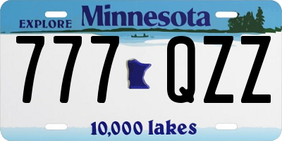 MN license plate 777QZZ