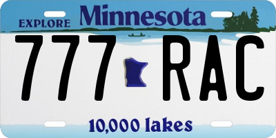 MN license plate 777RAC