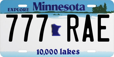 MN license plate 777RAE